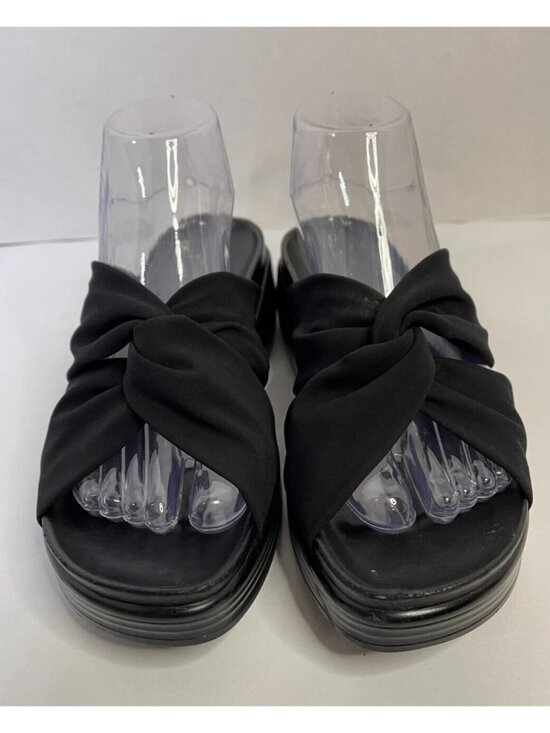 Donald Pliner Shoes - Donald Pliner Folley Crepe‎ Slide Sandal Knotted Fabric Slip On Black SZ 5M New